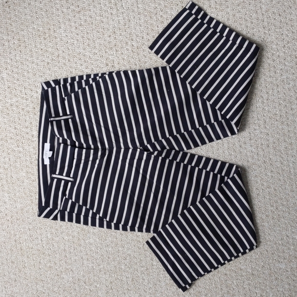 Loft Petite Marissa Riviera Pant, 0P, black and white stripe - Picture 1 of 7